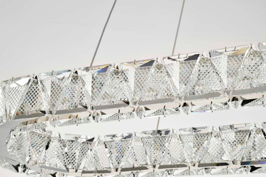 Pendant Nuvo 62-2443 Asher - LED 36 Inch Oval Pendant - Polished Nickel Finish - K9 Crystal Nuvo