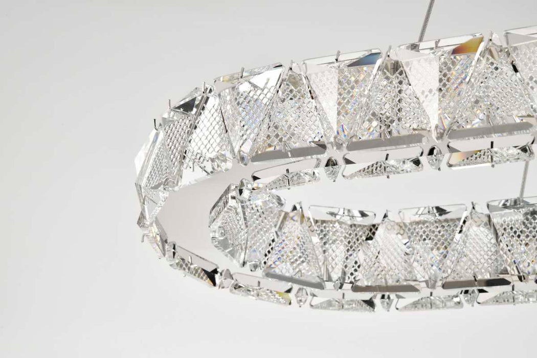 Pendant Nuvo 62-2443 Asher - LED 36 Inch Oval Pendant - Polished Nickel Finish - K9 Crystal Nuvo