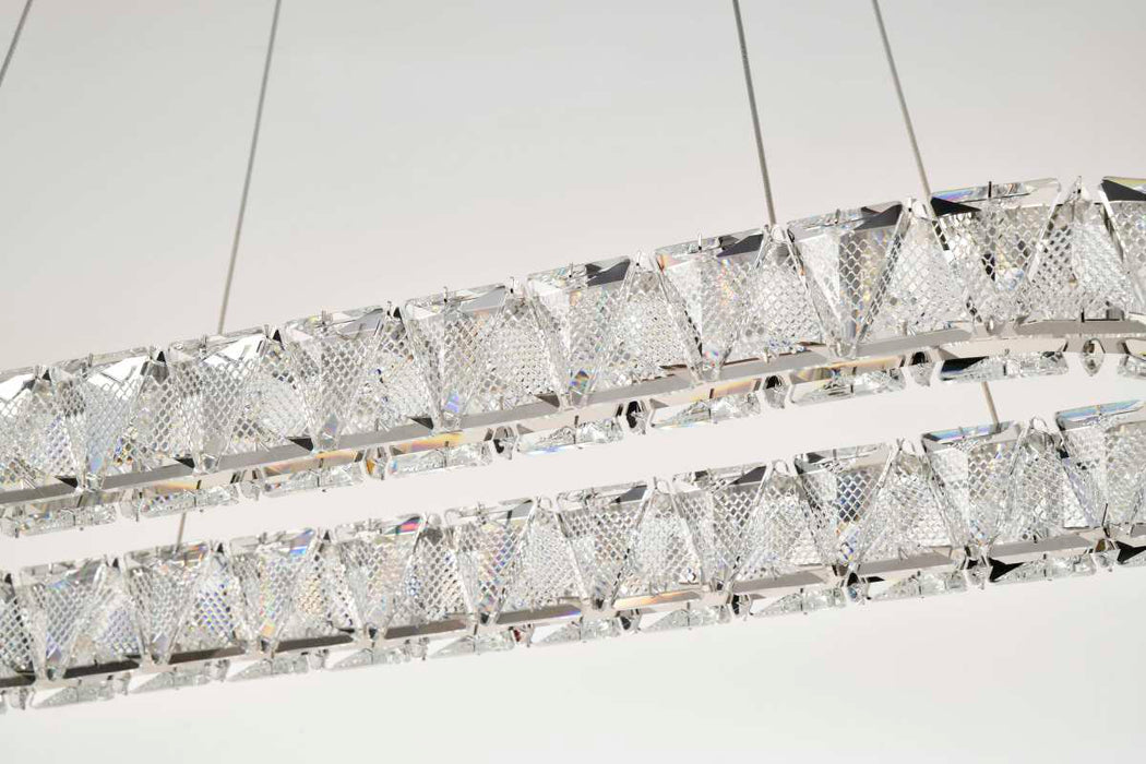Pendant Nuvo 62-2443 Asher - LED 36 Inch Oval Pendant - Polished Nickel Finish - K9 Crystal Nuvo