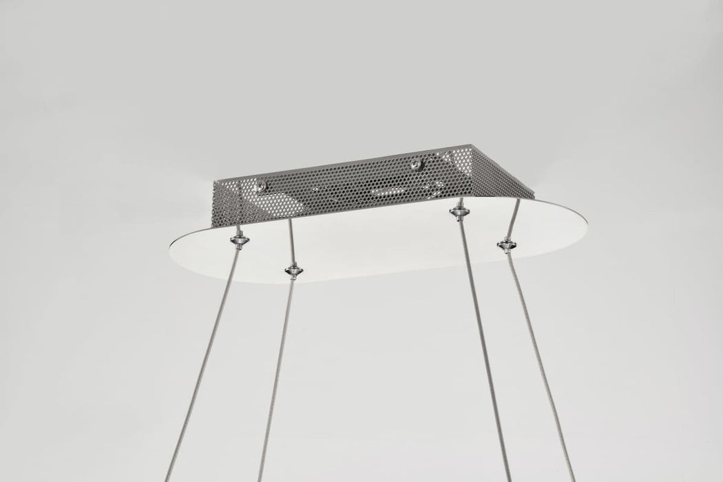 Pendant Nuvo 62-2443 Asher - LED 36 Inch Oval Pendant - Polished Nickel Finish - K9 Crystal Nuvo