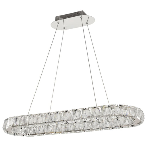 Pendant Nuvo 62-2443 Asher - LED 36 Inch Oval Pendant - Polished Nickel Finish - K9 Crystal Nuvo