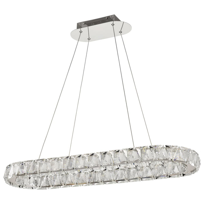 Pendant Nuvo 62-2443 Asher - LED 36 Inch Oval Pendant - Polished Nickel Finish - K9 Crystal Nuvo