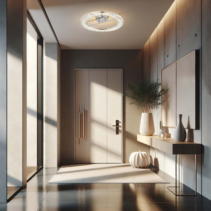 Flush Mount Nuvo 62-2444 Nova - LED 23 Inch Round Flush Mount - Polished Nickel Finish - K9 Crystal Nuvo