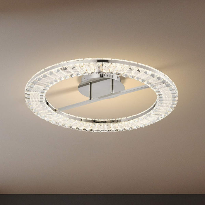 Flush Mount Nuvo 62-2444 Nova - LED 23 Inch Round Flush Mount - Polished Nickel Finish - K9 Crystal Nuvo