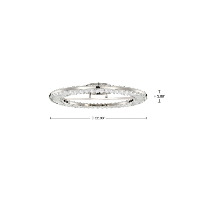 Flush Mount Nuvo 62-2444 Nova - LED 23 Inch Round Flush Mount - Polished Nickel Finish - K9 Crystal Nuvo