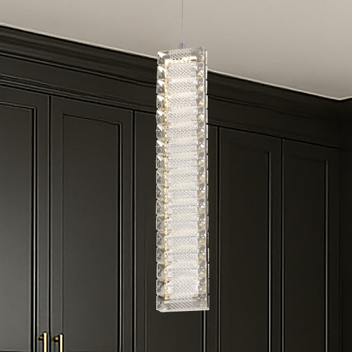 Mini Pendant Nuvo 62-2445 Nova - LED 16 Inch Mini Pendant - Polished Nickel Finish - K9 Crystal Nuvo