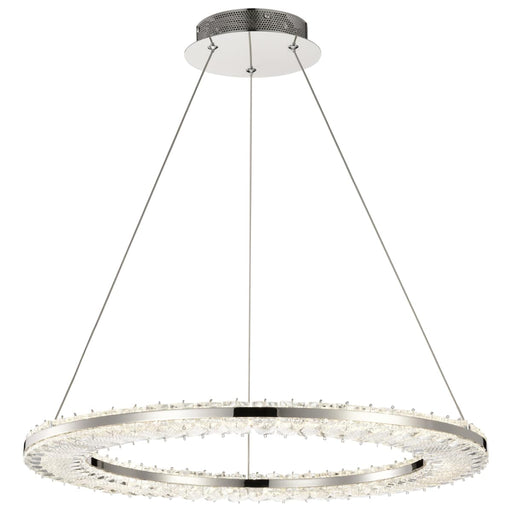 Pendant Nuvo 62-2446 Nova - LED 23 Inch Round Pendant - Polished Nickel Finish - K9 Crystal Nuvo