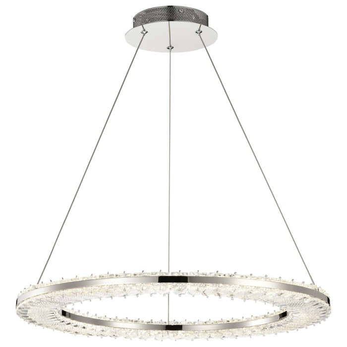 Pendant Nuvo 62-2446 Nova - LED 23 Inch Round Pendant - Polished Nickel Finish - K9 Crystal Nuvo