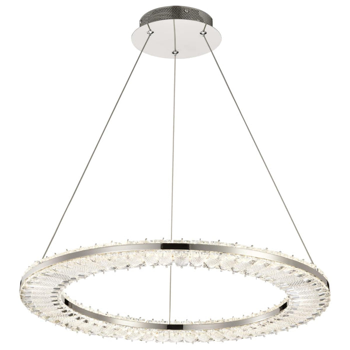 Pendant Nuvo 62-2446 Nova - LED 23 Inch Round Pendant - Polished Nickel Finish - K9 Crystal Nuvo