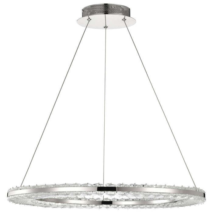 Pendant Nuvo 62-2446 Nova - LED 23 Inch Round Pendant - Polished Nickel Finish - K9 Crystal Nuvo