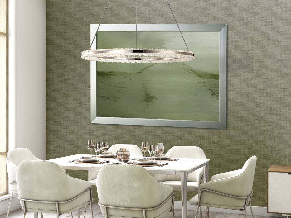 Pendant Nuvo 62-2446 Nova - LED 23 Inch Round Pendant - Polished Nickel Finish - K9 Crystal Nuvo