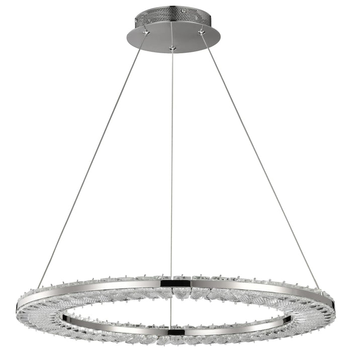 Pendant Nuvo 62-2446 Nova - LED 23 Inch Round Pendant - Polished Nickel Finish - K9 Crystal Nuvo