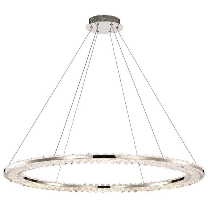 Pendant Nuvo 62-2447 Nova - LED 36 Inch Round Pendant - Polished Nickel Finish - K9 Crystal Nuvo