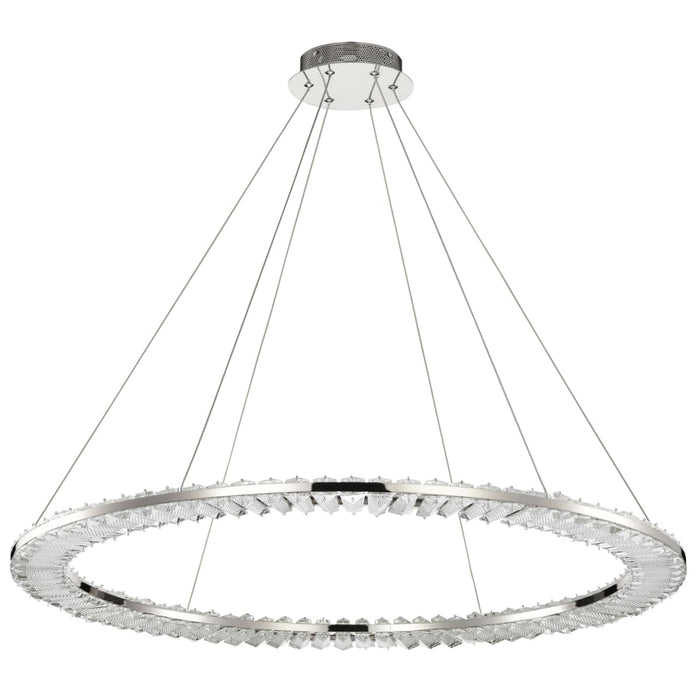 Pendant Nuvo 62-2447 Nova - LED 36 Inch Round Pendant - Polished Nickel Finish - K9 Crystal Nuvo