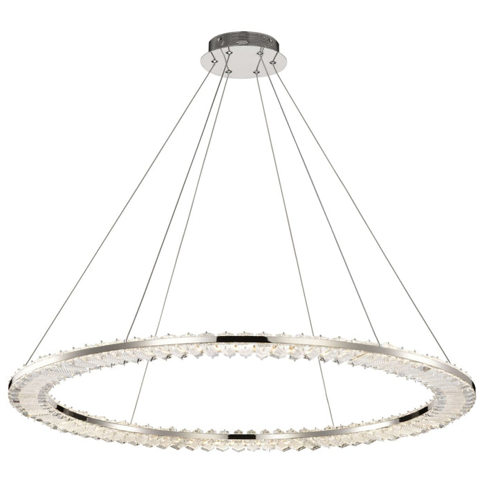 Pendant Nuvo 62-2447 Nova - LED 36 Inch Round Pendant - Polished Nickel Finish - K9 Crystal Nuvo