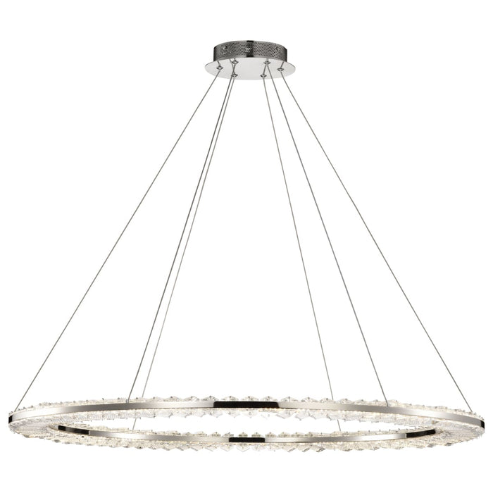 Pendant Nuvo 62-2447 Nova - LED 36 Inch Round Pendant - Polished Nickel Finish - K9 Crystal Nuvo