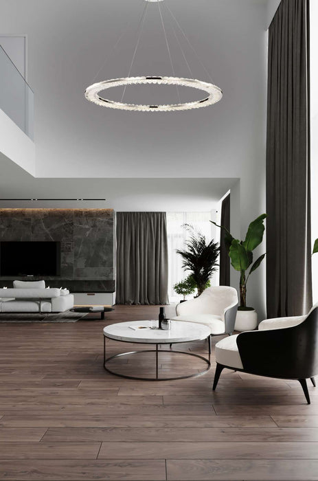 Pendant Nuvo 62-2447 Nova - LED 36 Inch Round Pendant - Polished Nickel Finish - K9 Crystal Nuvo