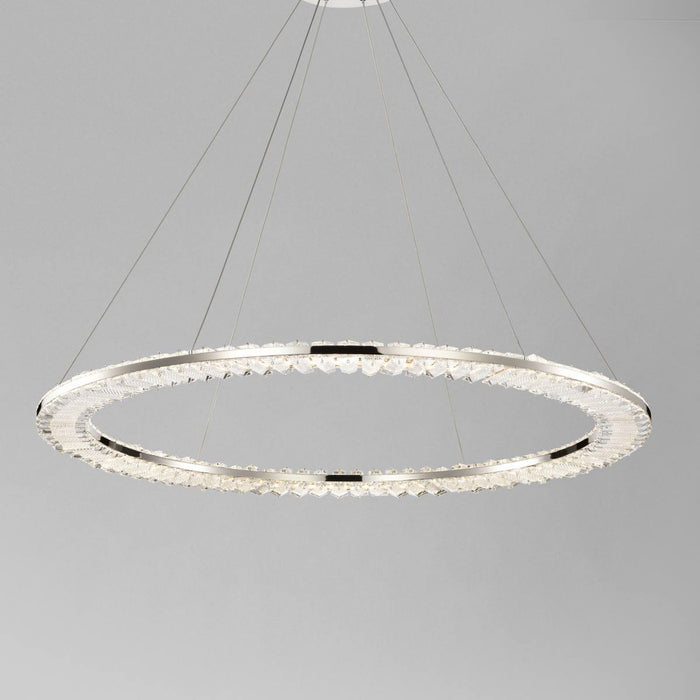 Pendant Nuvo 62-2447 Nova - LED 36 Inch Round Pendant - Polished Nickel Finish - K9 Crystal Nuvo