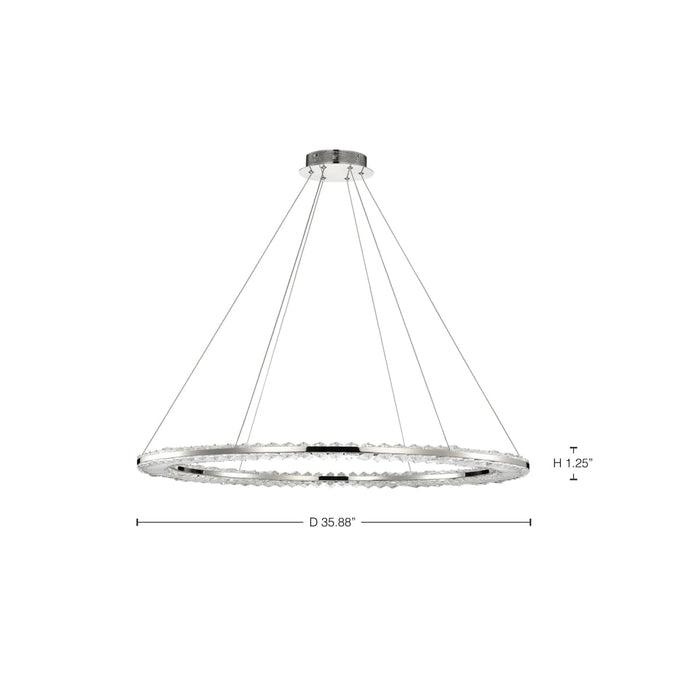 Pendant Nuvo 62-2447 Nova - LED 36 Inch Round Pendant - Polished Nickel Finish - K9 Crystal Nuvo