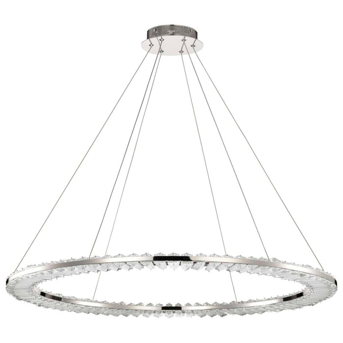 Pendant Nuvo 62-2447 Nova - LED 36 Inch Round Pendant - Polished Nickel Finish - K9 Crystal Nuvo