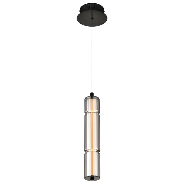 Pendant Nuvo 62-2451 Evander - LED 16 Inch Mini Pendant - Matte Black Finish - Smoked Glass Nuvo