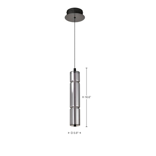 Pendant Nuvo 62-2451 Evander - LED 16 Inch Mini Pendant - Matte Black Finish - Smoked Glass Nuvo