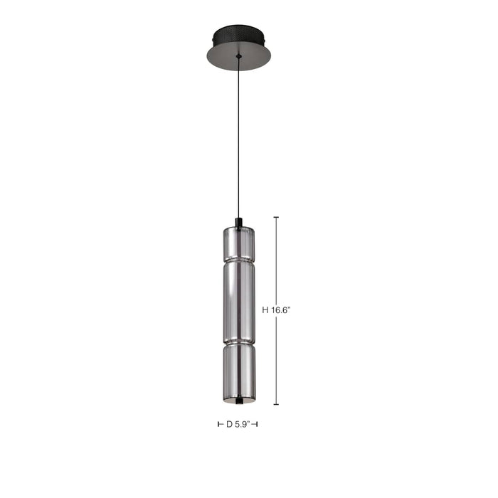 Pendant Nuvo 62-2451 Evander - LED 16 Inch Mini Pendant - Matte Black Finish - Smoked Glass Nuvo