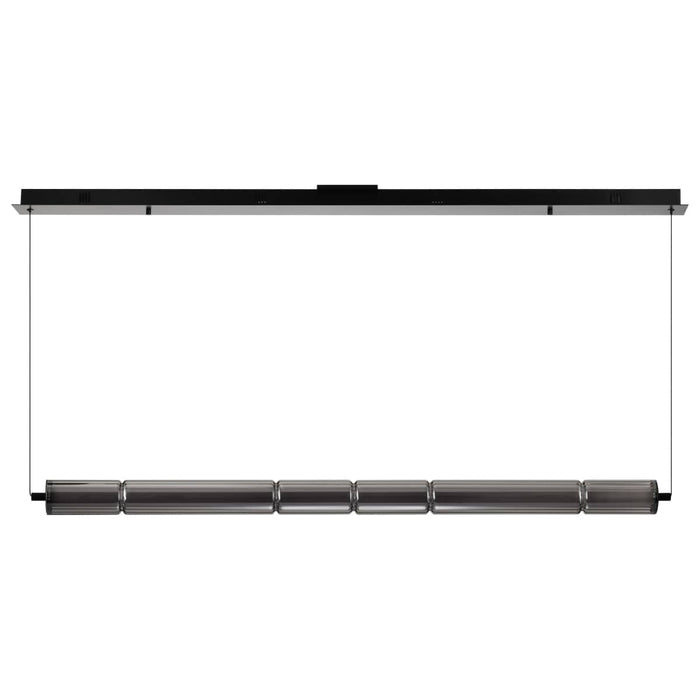 Pendant Nuvo 62-2452 Evander - LED 48 Inch Island Pendant - Matte Black Finish - Smoked Glass Nuvo