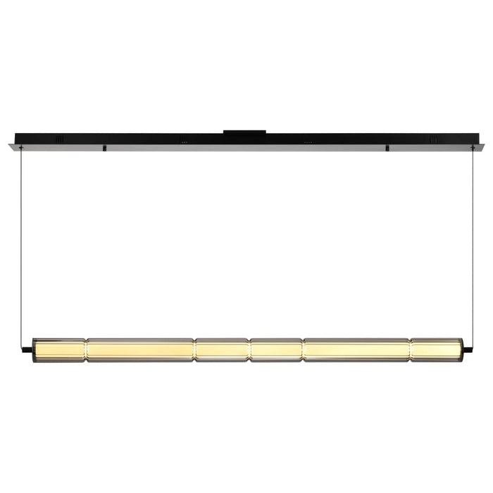 Pendant Nuvo 62-2452 Evander - LED 48 Inch Island Pendant - Matte Black Finish - Smoked Glass Nuvo