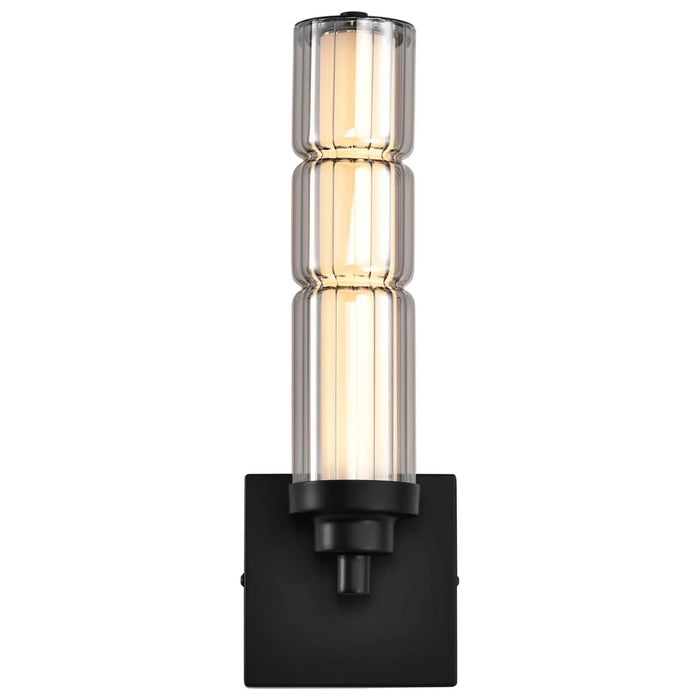 Sconce Nuvo 62-2453 Evander - LED Wall Sconce - Matte Black Finish - Smoked Glass Nuvo