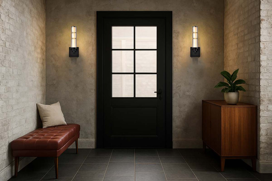 Sconce Nuvo 62-2453 Evander - LED Wall Sconce - Matte Black Finish - Smoked Glass Nuvo