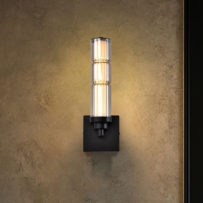 Sconce Nuvo 62-2453 Evander - LED Wall Sconce - Matte Black Finish - Smoked Glass Nuvo