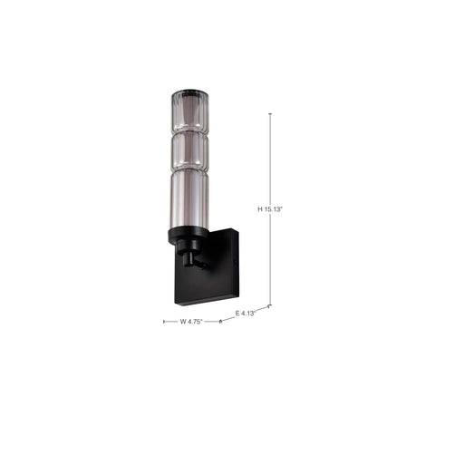 Sconce Nuvo 62-2453 Evander - LED Wall Sconce - Matte Black Finish - Smoked Glass Nuvo