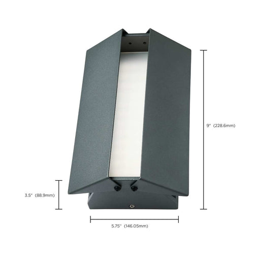 Sconce Nuvo 62-247 Peak - LED Wall Sconce - CCT Selectable - Matte Gray Finish Nuvo