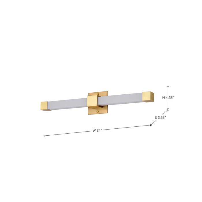 Vanity Nuvo 62-2631 Brightwyn - 24 Inch LED Vanity - Brushed Brass Finish Nuvo