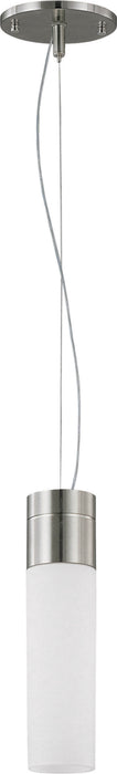 Pendant Nuvo 62-2932 Link - 1 Light - LED Tube Pendant with White Glass - Brushed Nickel Finish Nuvo