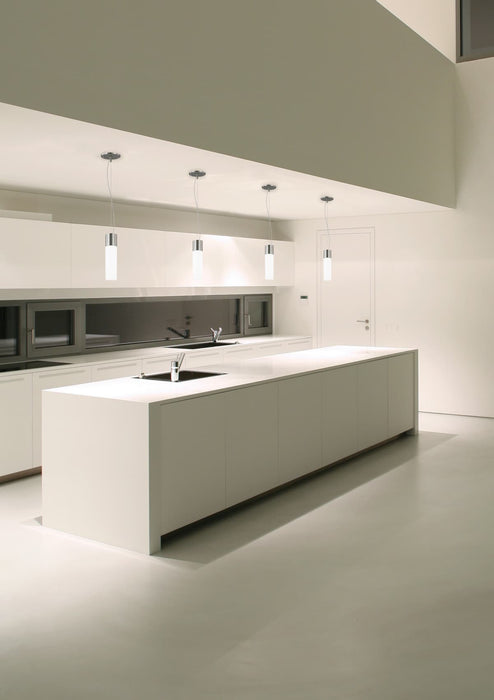 Pendant Nuvo 62-2932 Link - 1 Light - LED Tube Pendant with White Glass - Brushed Nickel Finish Nuvo