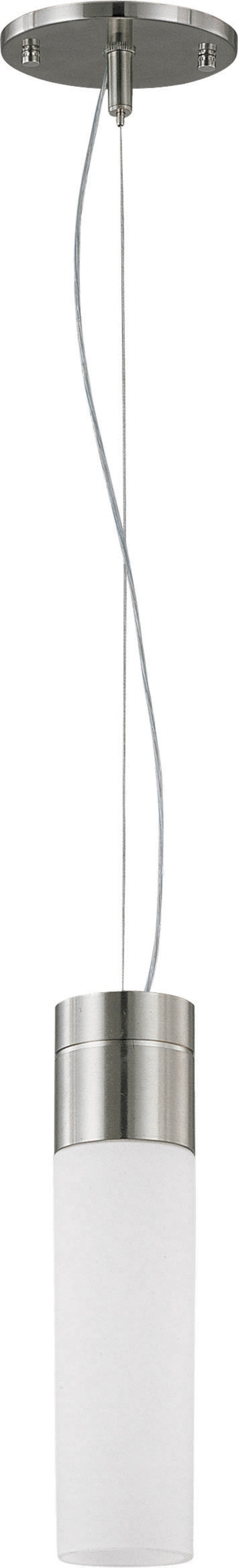 Pendant Nuvo 62-2932 Link - 1 Light - LED Tube Pendant with White Glass - Brushed Nickel Finish Nuvo