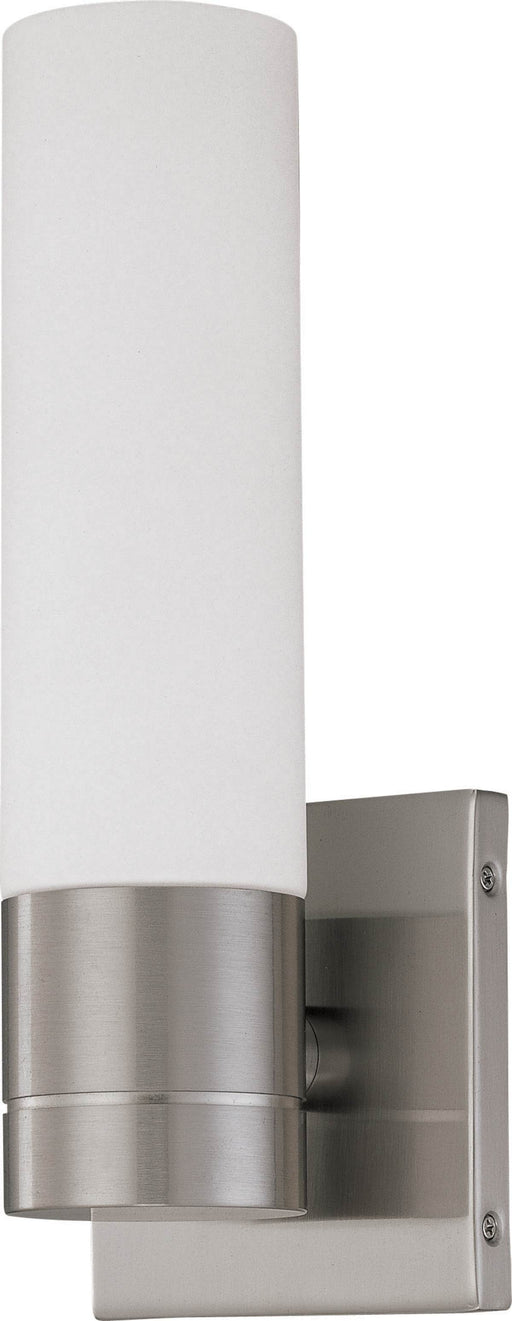 Sconce Nuvo 62-2934 Link - 1 Light - LED Tube Wall Sconce with White Glass - Brushed Nickel Finish Nuvo