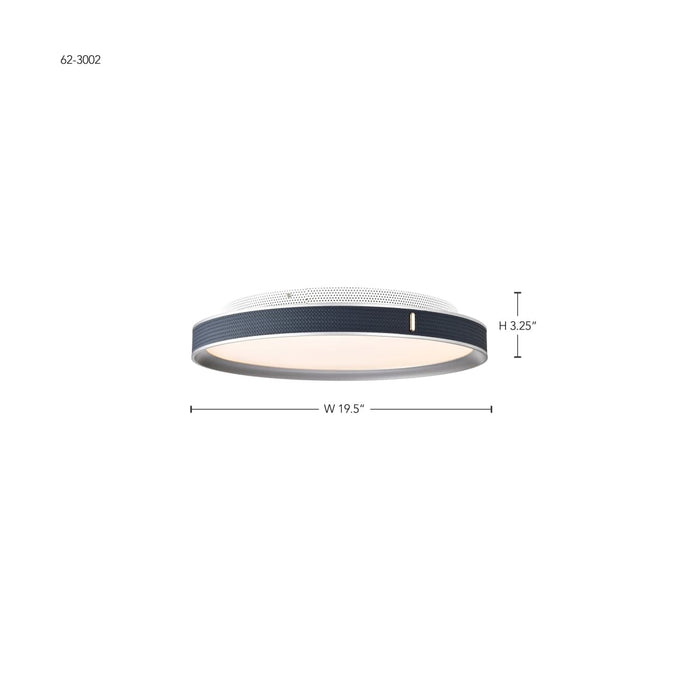 Flush Mount Nuvo 62-3002 Bandon - 20 Inch LED Flush Mount - Gray with Blue Wrap - Acrylic Lens - Gray Finish Nuvo