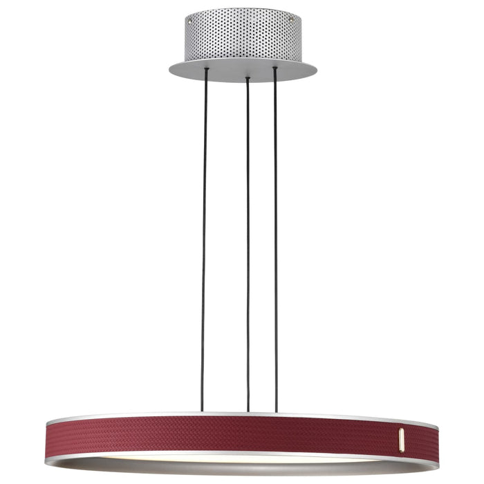 Pendant Nuvo 62-3011 Bandon - 20 Inch LED Pendant - Gray with Red Wrap - Acrylic Lens - Gray Finish Nuvo