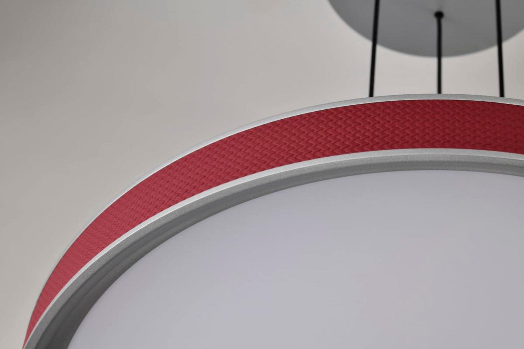 Pendant Nuvo 62-3011 Bandon - 20 Inch LED Pendant - Gray with Red Wrap - Acrylic Lens - Gray Finish Nuvo