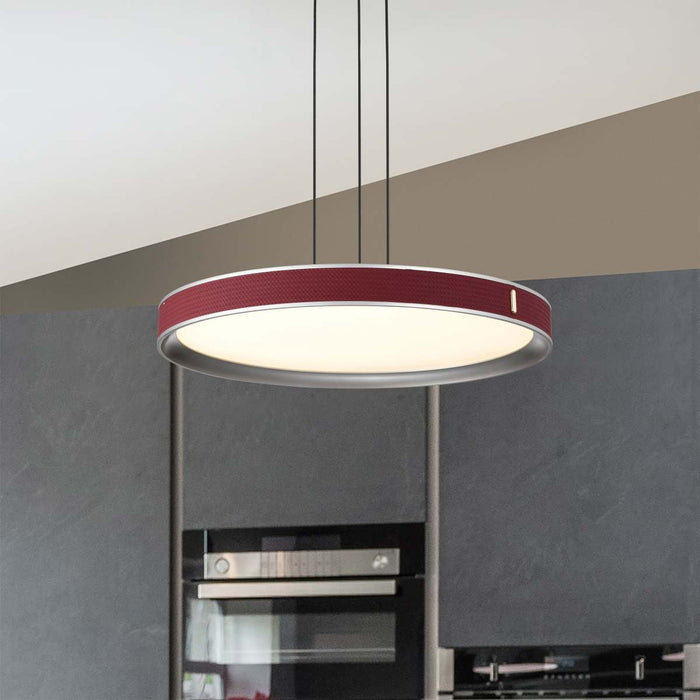 Pendant Nuvo 62-3011 Bandon - 20 Inch LED Pendant - Gray with Red Wrap - Acrylic Lens - Gray Finish Nuvo