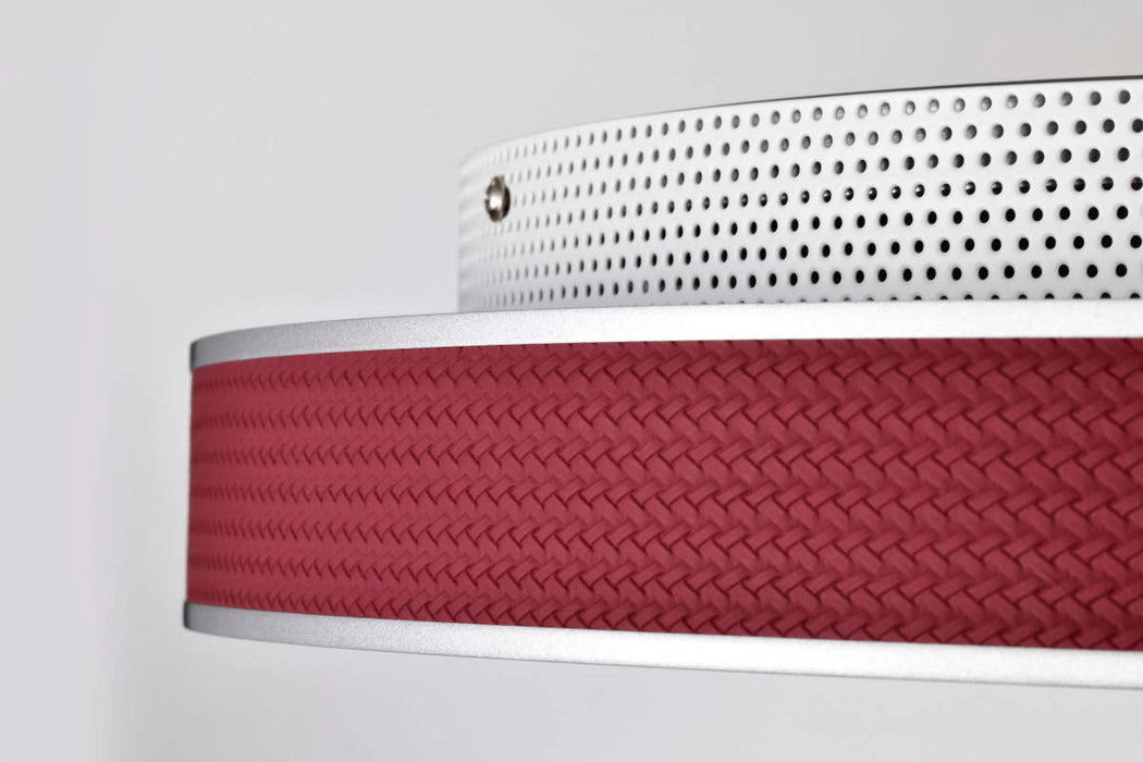 Flush Mount Nuvo 62-3012 Bandon - 20 Inch LED Flush Mount - Gray with Red Wrap - Acrylic Lens - Gray Finish Nuvo