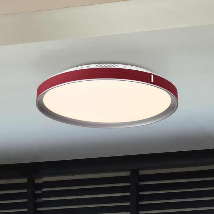 Flush Mount Nuvo 62-3012 Bandon - 20 Inch LED Flush Mount - Gray with Red Wrap - Acrylic Lens - Gray Finish Nuvo