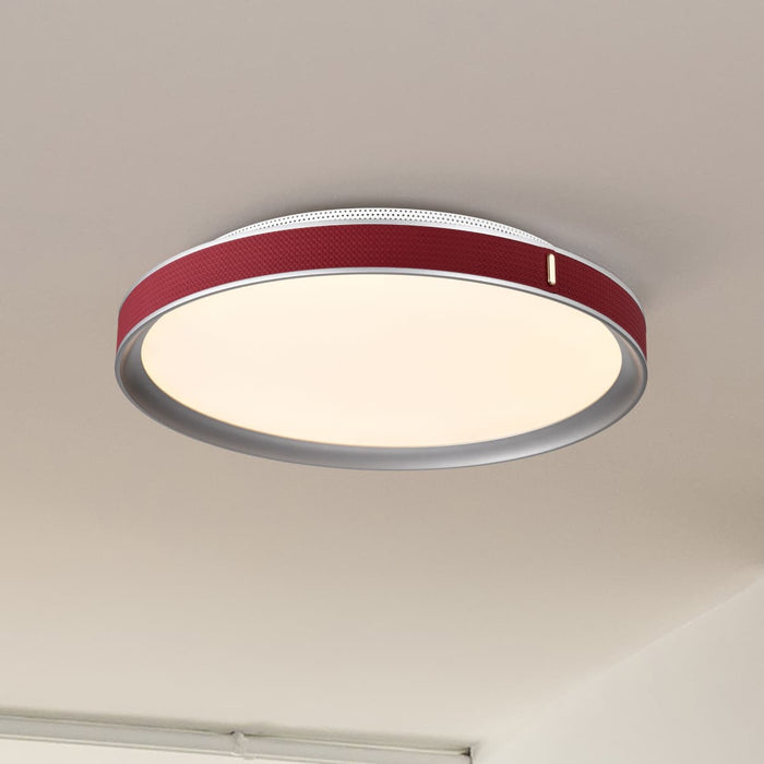 Flush Mount Nuvo 62-3012 Bandon - 20 Inch LED Flush Mount - Gray with Red Wrap - Acrylic Lens - Gray Finish Nuvo