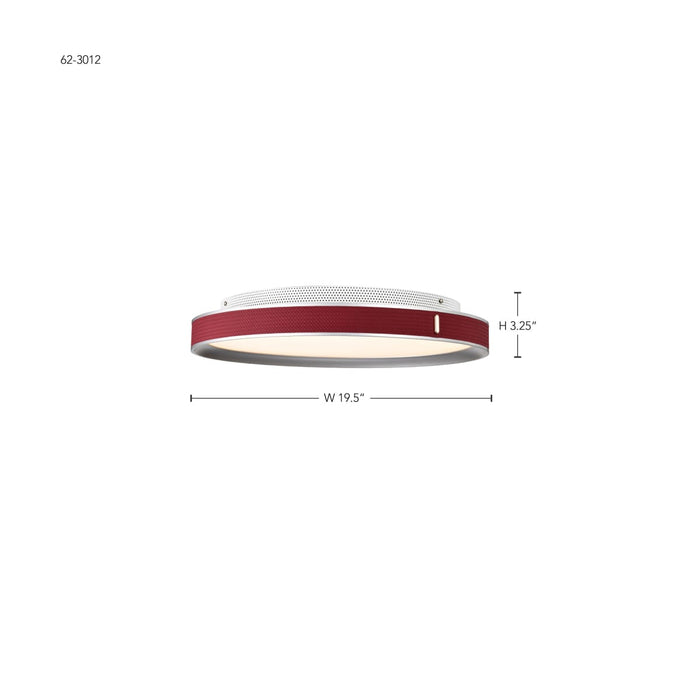 Flush Mount Nuvo 62-3012 Bandon - 20 Inch LED Flush Mount - Gray with Red Wrap - Acrylic Lens - Gray Finish Nuvo