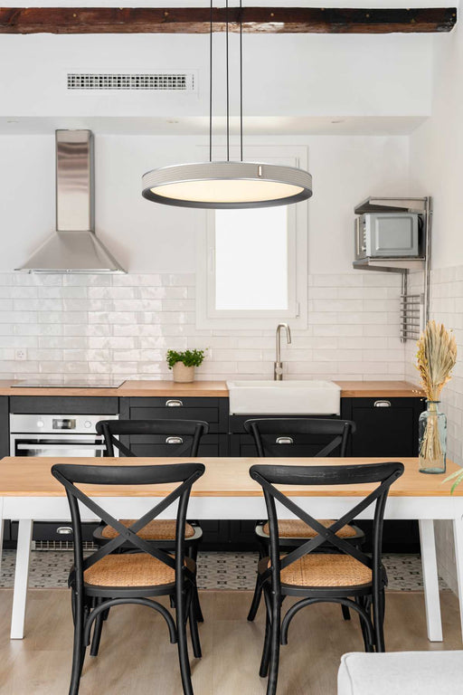 Pendant Nuvo 62-3021 Bandon - 20 Inch LED Pendant - Gray with Off White Wrap - Acrylic Lens - Gray Finish Nuvo