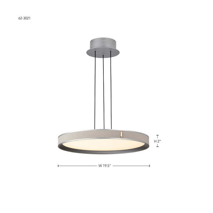 Pendant Nuvo 62-3021 Bandon - 20 Inch LED Pendant - Gray with Off White Wrap - Acrylic Lens - Gray Finish Nuvo