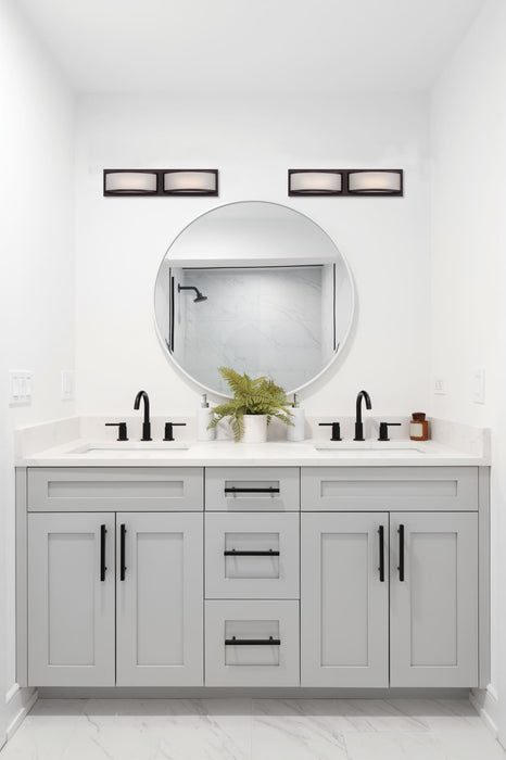 Vanity Nuvo 62-315 Mercer - (2) LED Wall Sconce - Frosted Glass - Georgetown Bronze Finish Nuvo